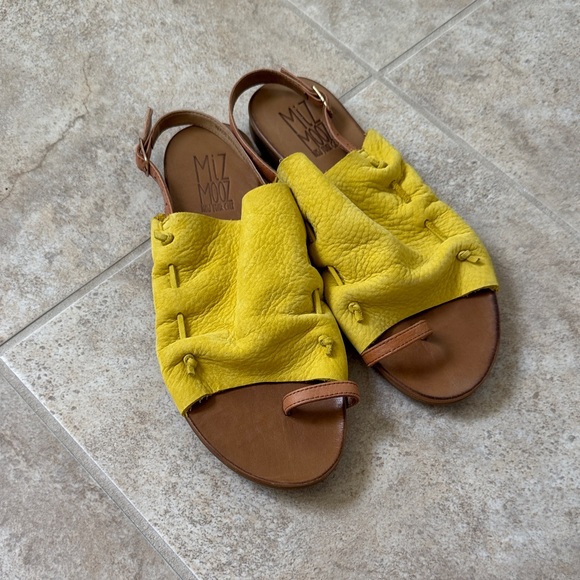 Miz Mooz Shoes - Miz Mooz Mustard Yellow Leather Sandals